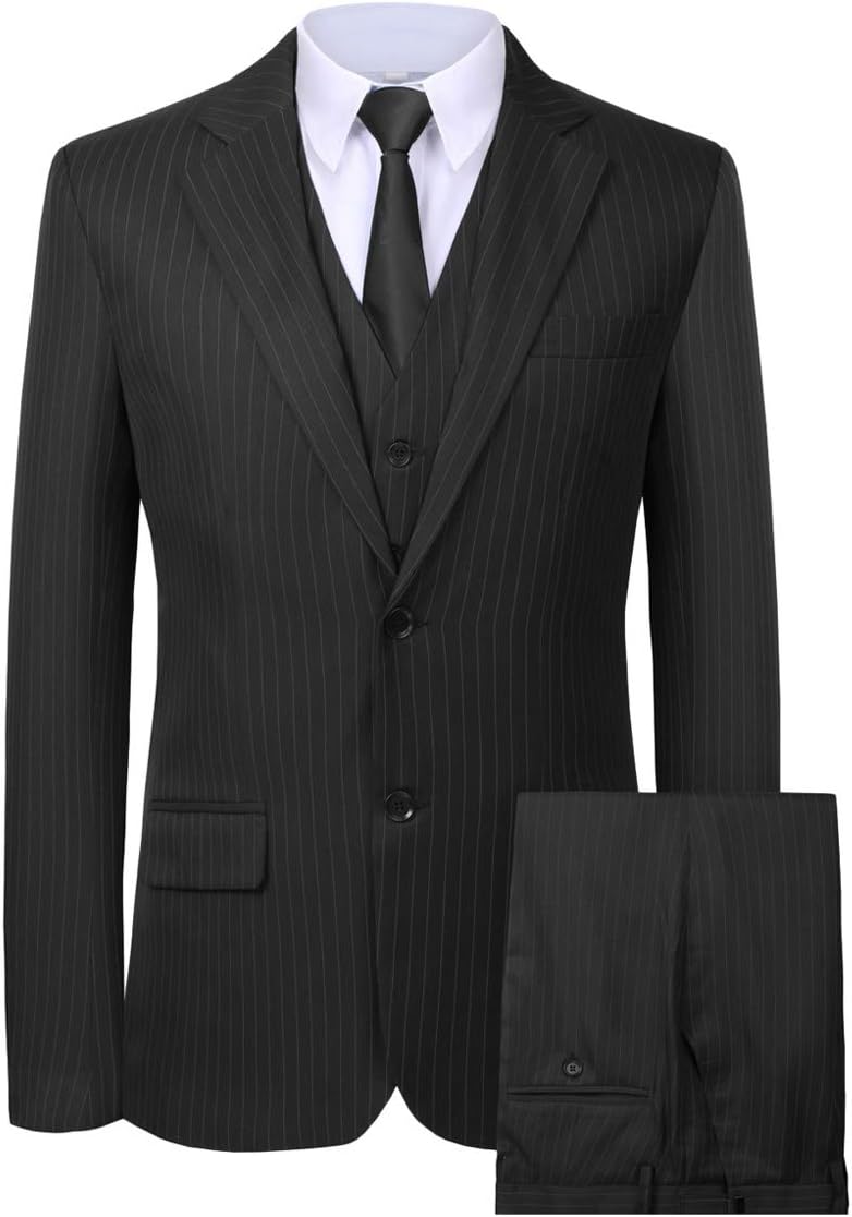 Hanayome Men's Slim Fit Suit Blazer Jacket Tux Vest & Trousers 3-Piece Suit Set