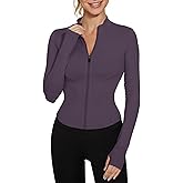 LUYAA Women's Workout Jacket Lightweight Zip Up Yoga Jacket Cropped Athletic Slim Fit Tops