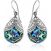 Stylish Dangle Drop Earrings 925 Sterling Silver Abalone Shell Fashion Beach Jewelry Unique Costume Jewelry for Women Birthday Christmas Gifts for Women