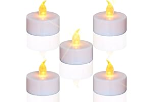 LEOSAN Tea Lights Flameless Led Candles:24 Pack Flickering Warm Yellow 200 Hours Battery Operated Powered Tea Light for Party Wedding Birthday Easter Gifts and Home Decoration