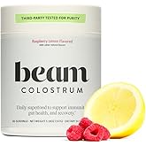 Beam Colostrum Powder – Gut Health, Immune Support & Recovery Supplement – 3g per Serving – Grass-Fed, Third-Party Tested, Pure Whole Bovine Colostrum – No Fillers, Non-GMO, 30 Servings