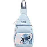 Disney Stitch Character Print Blue 6" Convertible crossbody Sling Bag