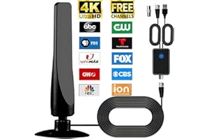 SYENGKKY TV Antenna - TV Antenna for Local Channels with 300+ Miles Range, 2024 Upgraded TV Antenna Indoor with Amplifier Signal Booster, Antenna TV Digital HD Indoor, Support 4K 1080p All TVs, 16ft Coax Cable
