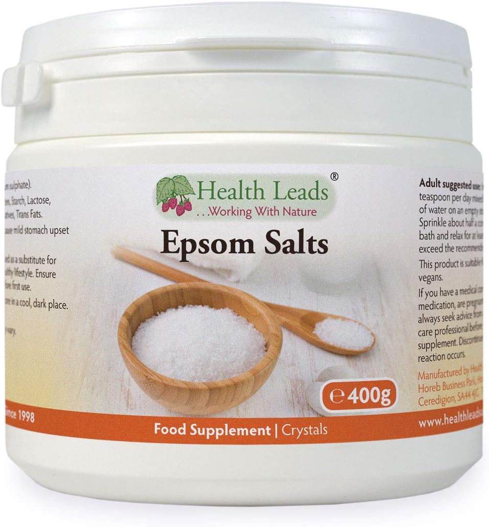 Health Leads Pure Food Grade Epsom Salts Magnesium Sulphate 400g