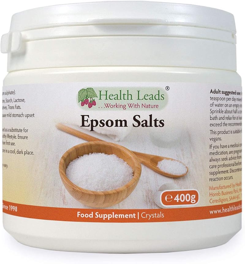 Health Leads Pure Food Grade Epsom Salts Magnesium Sulphate 400g