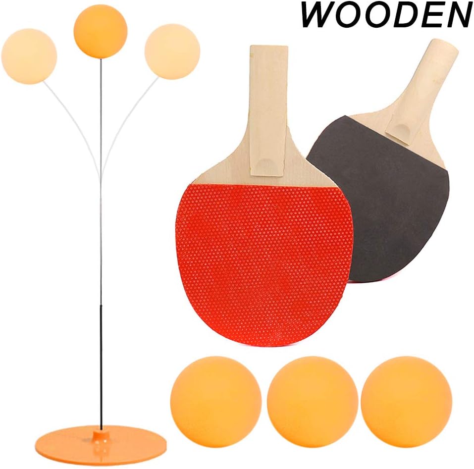 Friendgo New Table Tennis Trainer， Soft Shaft Training Machine Kit， Elastic for Mini Table Tennis Trainer，Table Tennis Rebound Trainer