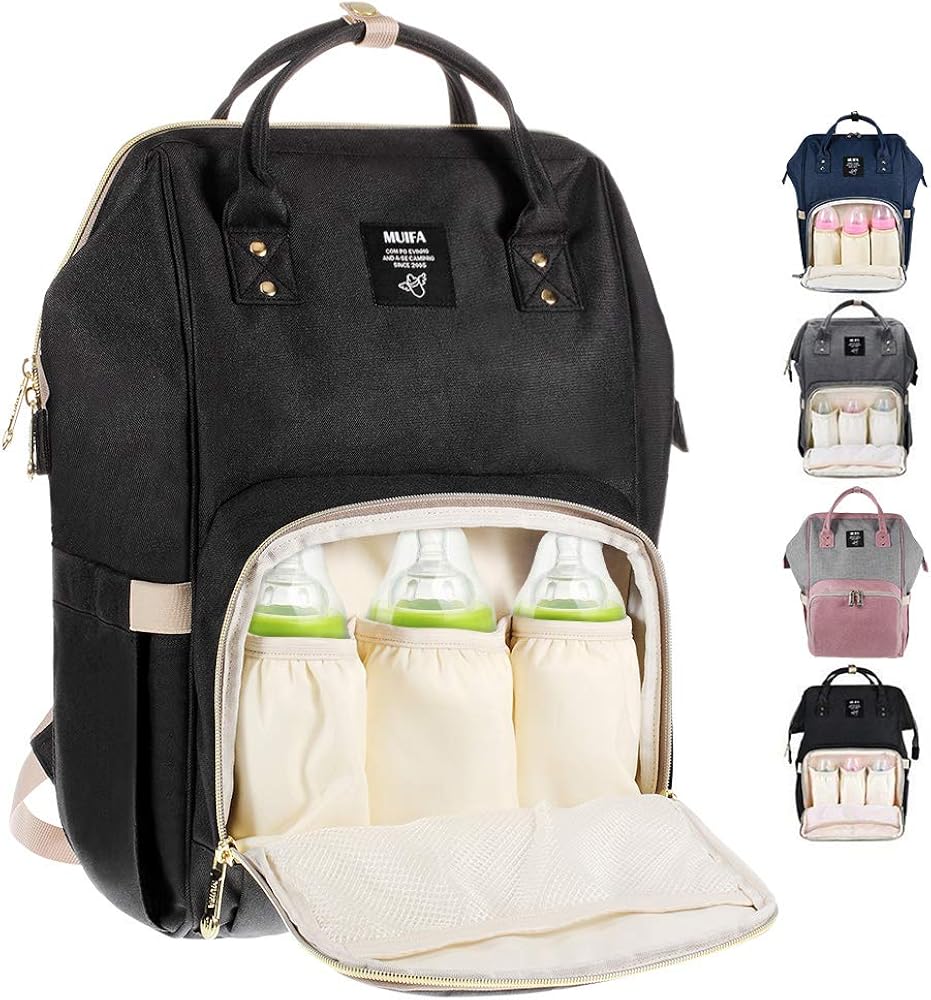 MUIFA Diaper Bag Backpack MultiFunction Waterproof Travel Backpack