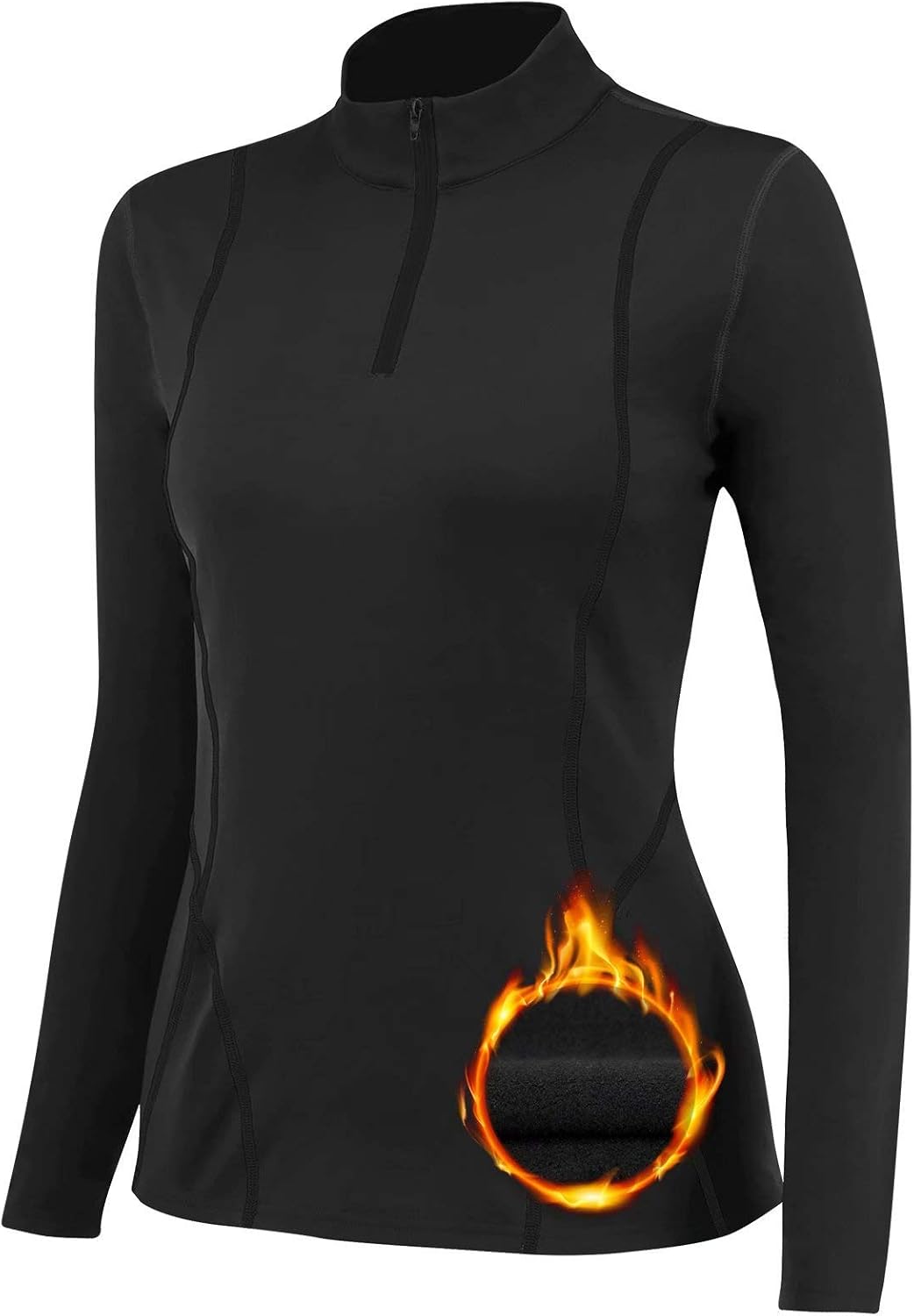 TERODACO Thermal Base Layer Women Warm Wicking Half Zip Ski Thermals