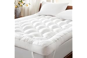 Decroom 4 Inch Memory Foam Mattress Topper Queen Size, Filled with Breathable Memory Foam Pillow Topper, Soft Fluffy Supportive Bed Mattress Pad for Back Pain Relief, 80x60x4 Inch