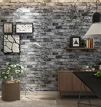 Graue Ziegelstein Tapete Verwaschene Rustikale Kunststein Tapete Fur Wohnzimmer Badezimmer Kuche Tapetenrolle Ungeklebt 52 8 X 10 M 1 Rolle Amazon De Baumarkt