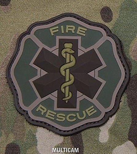 Fire Rescue 3d Pvc Usa Ems Medic Red Cross Tactical Morale Multicam Velcro Patch