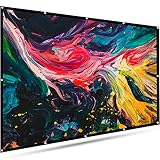 EleTab 120 inch Projector Screen Portable 16:9 HD Outdoor Indoor Projector Movies Screen Foldable Anti-Crease for Home Theater Support Front and Rear Projection