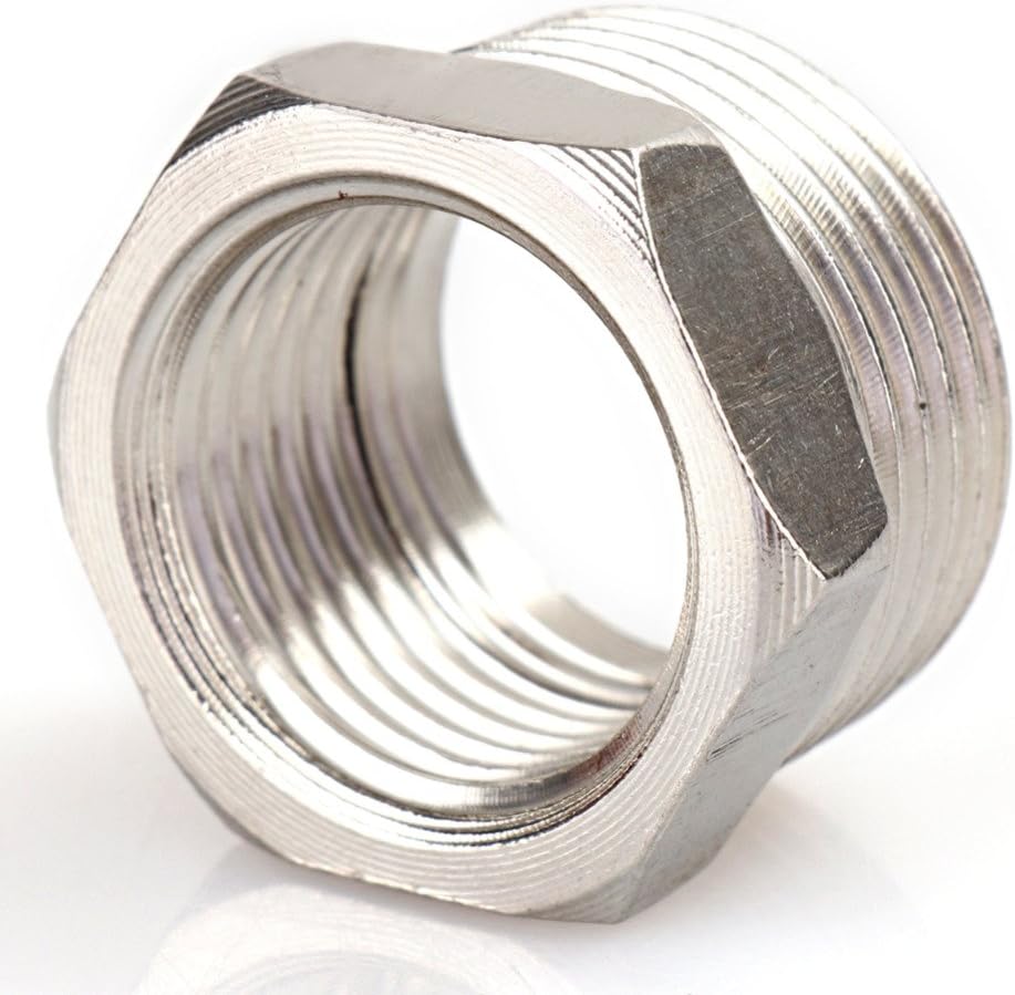 QUAROS 1 PC New 3/4" Male x 1/2" Female Thread Reducer Bushing Pipe Fitting SS 304 NPT - (Color: Silver)
