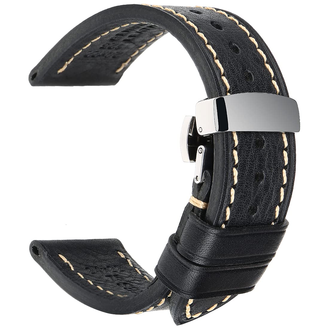 REZERO Leather Watch Band 20mm, Top Calfskin Watch