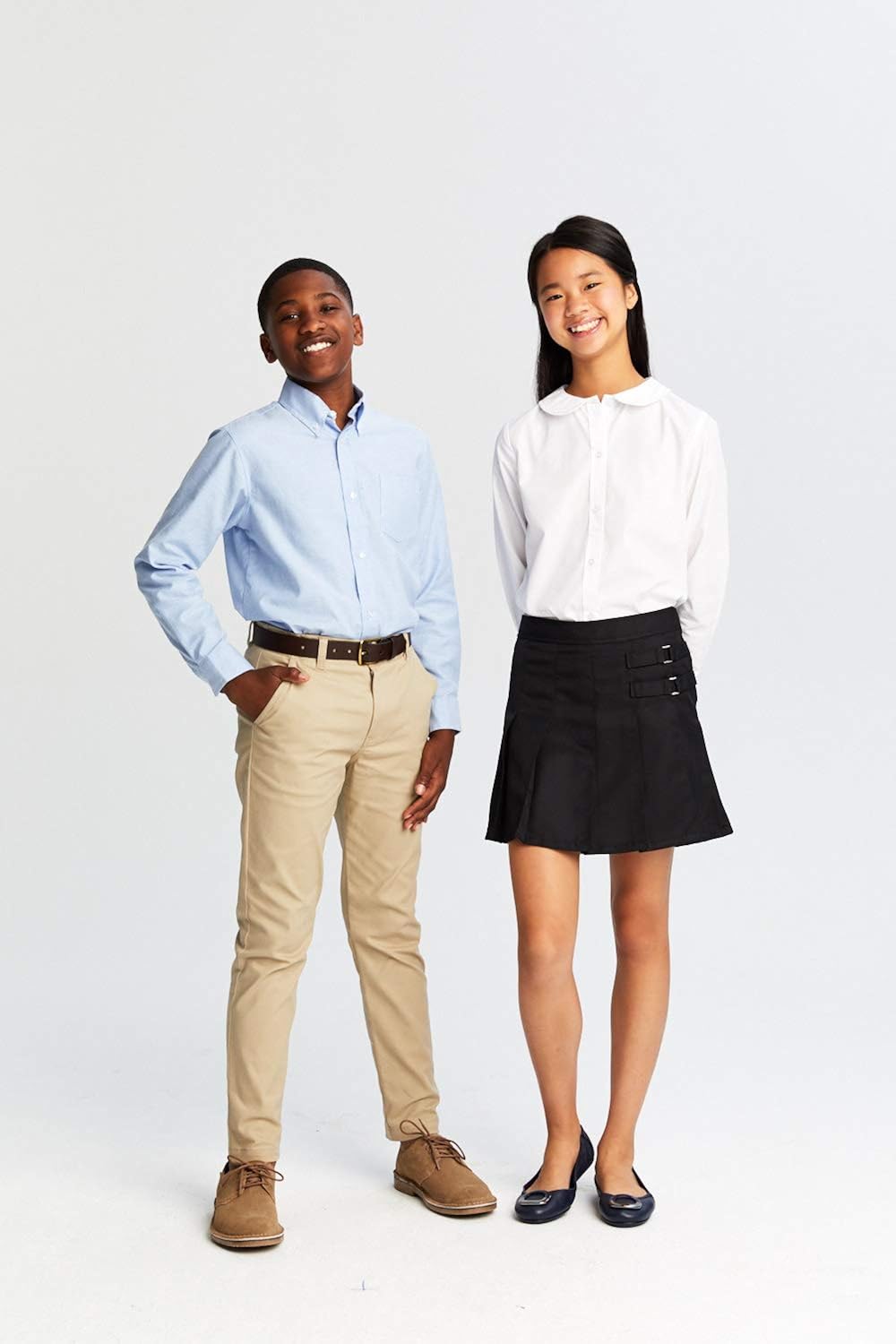 French Toast Girls' Two-Tab Pleated Scooter Skirt: Clothing
