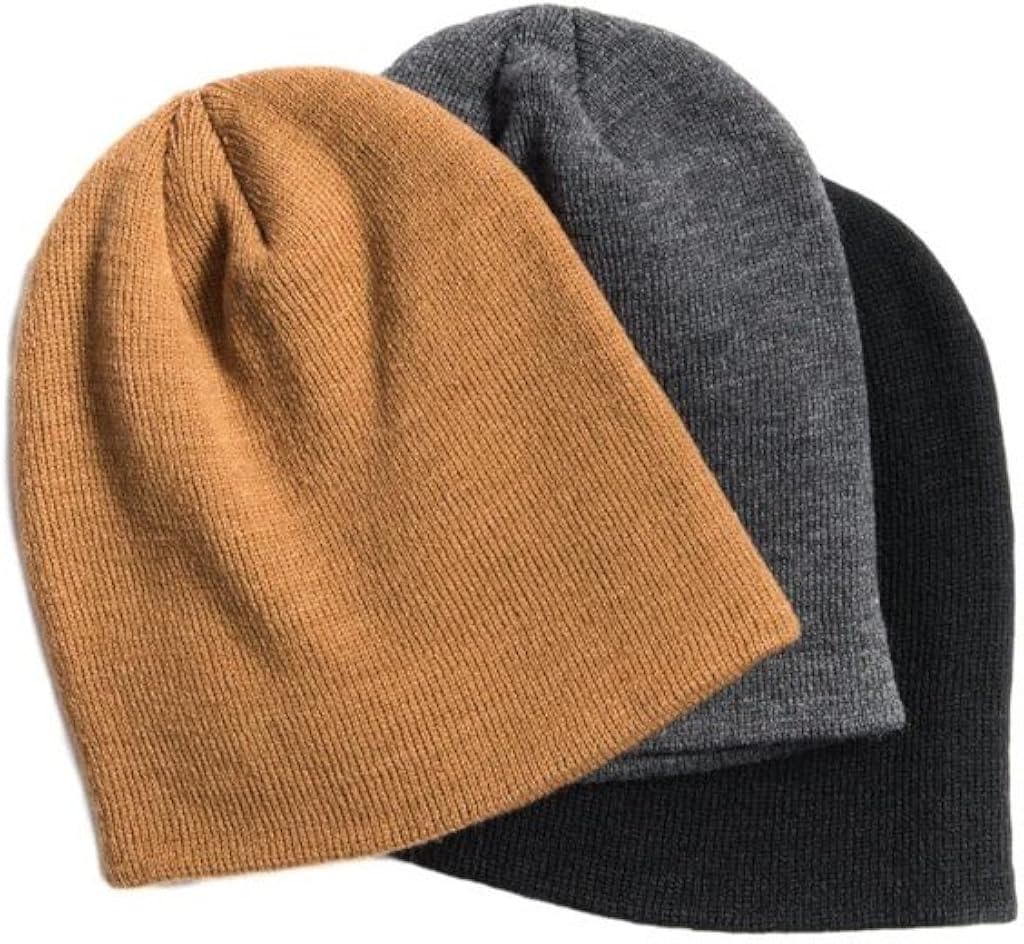 MUK LUKS Men's 3 Pack Beanie Set, Multi, One Size Fits Most at  Men’s Clothing store