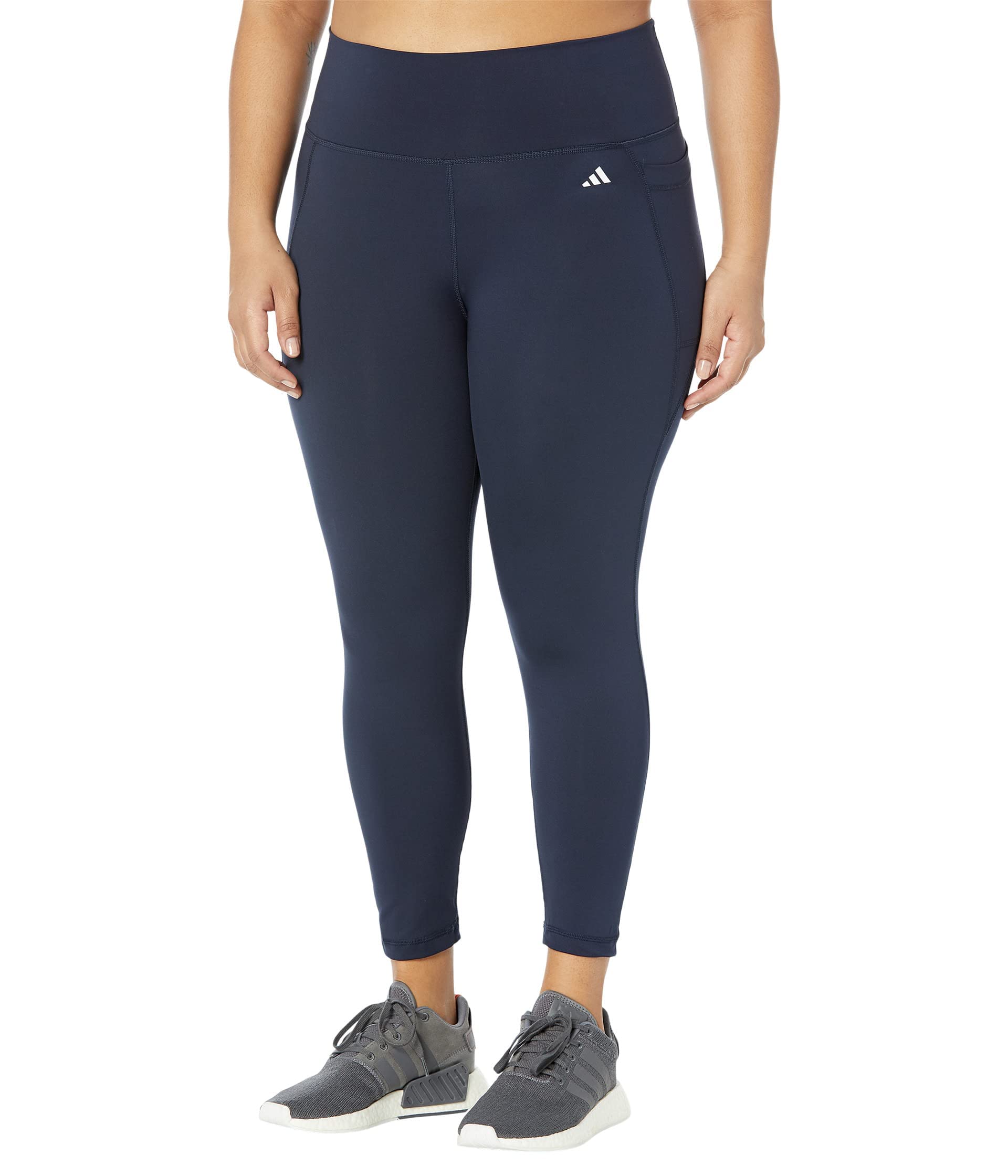 adidas womens Optime Stash Pocket High Waisted 7/8 Tights Leggings, Ink, X-Small US