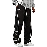 GORGLITTER Men's Y2k Baggy Sweatpants Cross Print Wide Leg Sweatpants Hip Hop Workout Gym Track Pants Streetwear