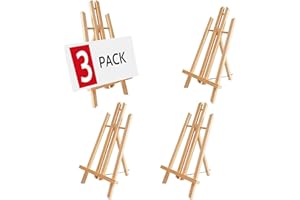 GARDEASY 3Pack 16 Inch Wood Easels - Wooden Desktop Easel Stand, Multi-Purpose Art Easel for Painting Classes, Art Parties, Carrying & Quality Guaranteed