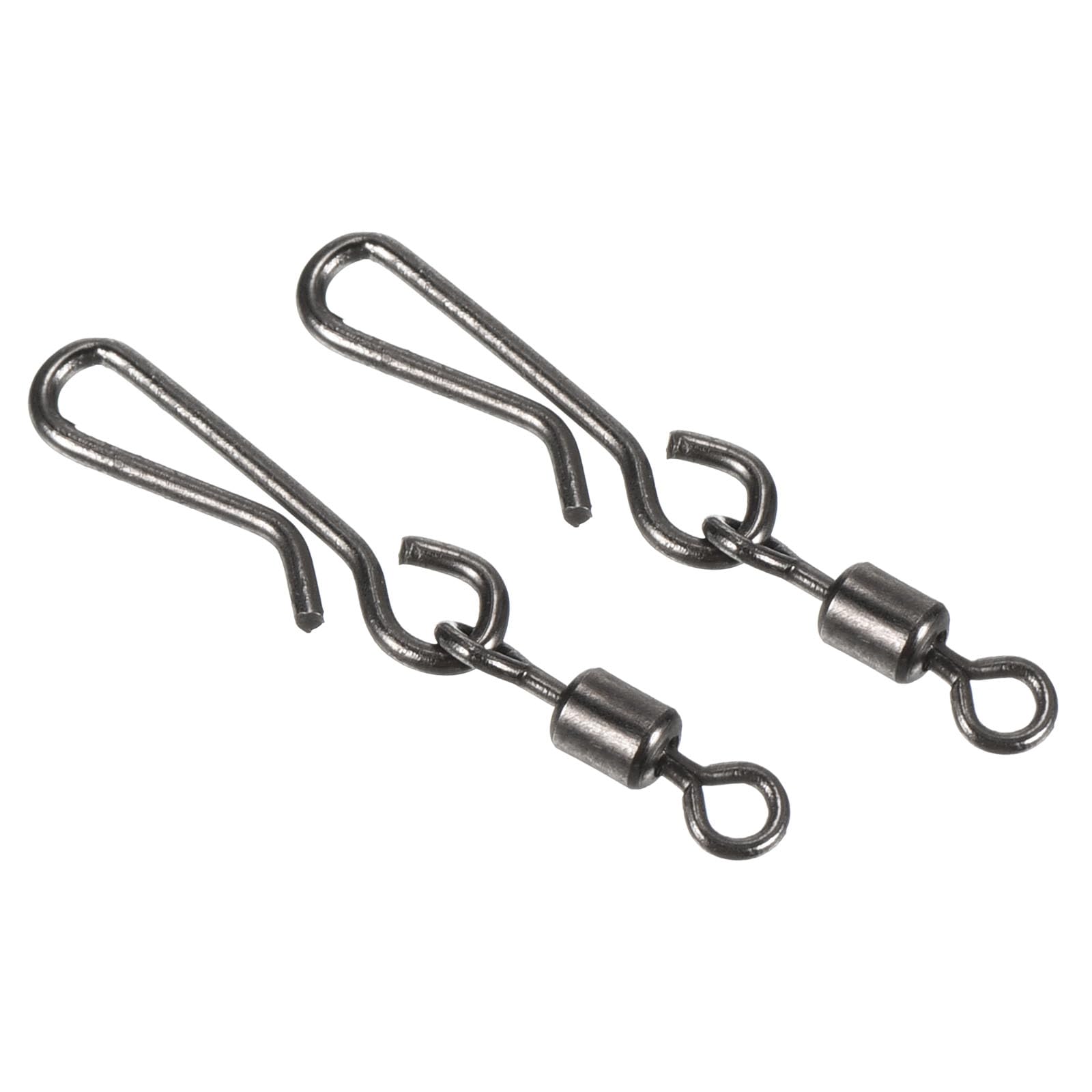 PATIKIL Fishing Rolling Swivel with Hanging Snap, 60 Pack 7lb Stainless Steel Fishing Terminal Tackle, Black — image 1