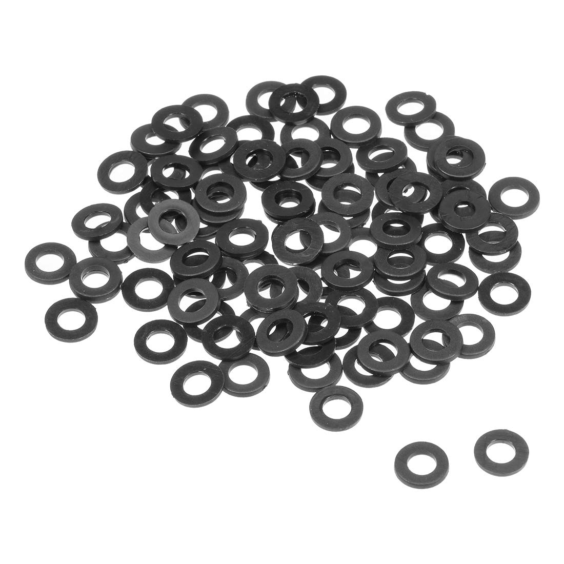 sourcing map Nylon Flat Washers 8mm OD 4mm ID 1mm Thickness for Faucet Pipe Water Hose, Pack of 100