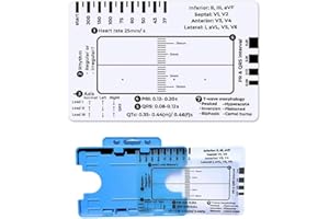 ECG 7 Step Ruler, ECG/EKG 7 Step Ruler Card for ECG/EKG Interpretation, Portable Pocket ECG EKG Card Ruler ECG Reference Guid
