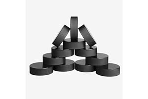 AceFox Ice Hockey Pucks for Practicing and Classic Training, Official Regulation, 6oz Diameter 3" Thickness 1" Black, Set of 12