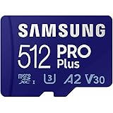 SAMSUNG PRO Plus microSD Memory Card + Adapter, 512GB MicroSDXC, Up to 180 MB/s, Full HD & 4K UHD, UHS-I, C10, U3, V30, A2 fo