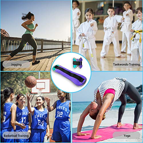 Vaupan Small Ankle Wrist Weights, Mini Leg Arm Hand Cuff Weights for Women Men Kids Toddler Children, Exercise Equipment with Adjustable Straps for Fitness Gym Dancing Walking Aerobics (1 Pair, 2lb) - Thumbnail 5