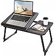 CloudTrip Laptop Desk for Bed or Couch, Lap Desk, Woking in Bed Desk, Home Office Desks, Breakfast Tray, Desk with Cup Holder, Watching Movies in Bed, Laptop Stand for Bed, Fordable Legs Desk (Black)