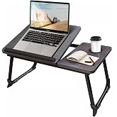 CloudTrip Laptop Desk for Bed or Couch, Lap Desk, Woking in Bed Desk, Home Office Desks, Breakfast Tray, Desk with Cup Holder, Watching Movies in Bed, Laptop Stand for Bed, Fordable Legs Desk (Black)