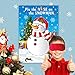 Konsait Pin the Nose on the Snowman Reusable Christmas Holiday Party Game with Blindfold Xmas Gift New Year Decoration Christmas Party Favor Supplies for Kids Girls Boys