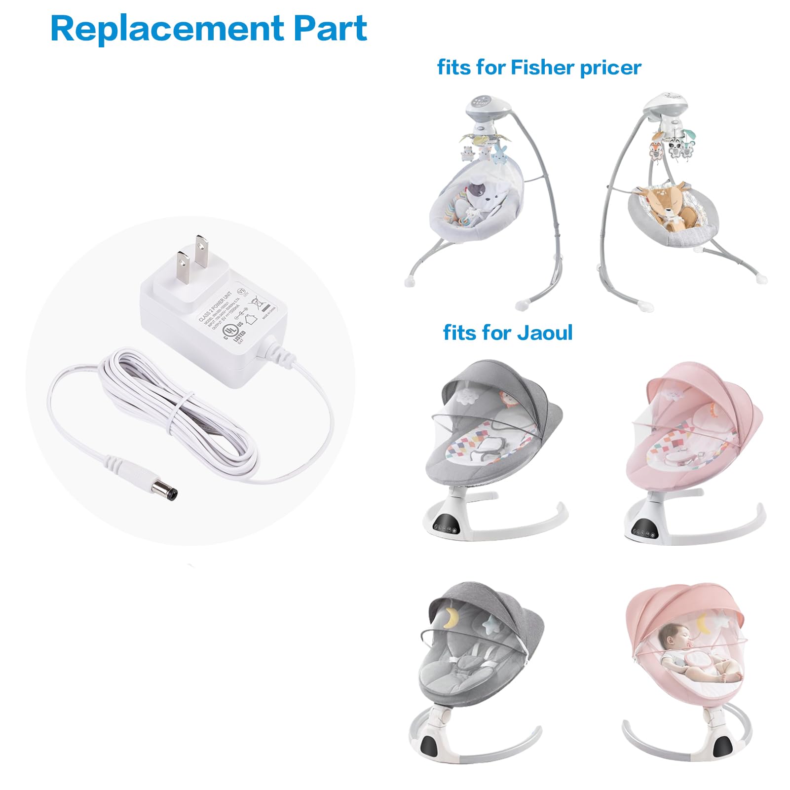 6V Cord for Baby Swing Compatible with Maxi COSI,Fisher Price,Ingenuity,Queerick,Harppa,Gopanda,Larex,Kidsview,Riviplou,Daming,Yhpoylp,Soobaby,Ixdregan,Bolilong,Dream On Me Swing Charger