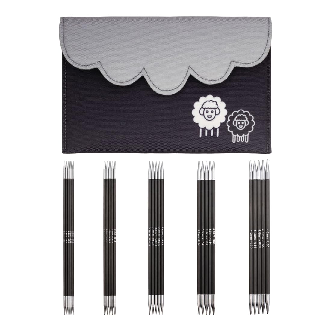 KnitPro Karbonz Starter Double Pointed Needle Set 6" (15cm) | 5 Sizes (2mm to 4mm) — image 1