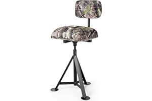 Tangkula 360° Swivel Camo Hunting Chair, Multi-Position Tripod Swivel Blind Huntsman Chair with Detachable Backrest, Comfy Pa