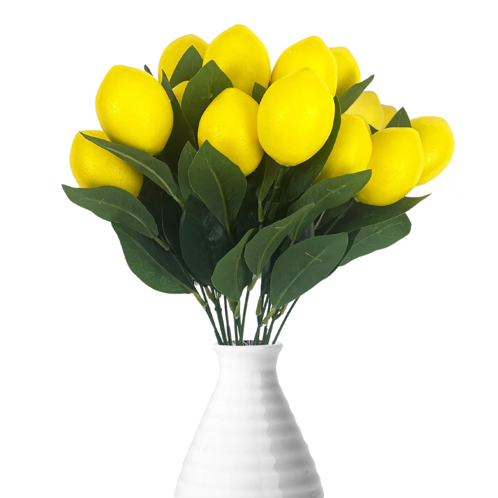 Photo 1 of CODOHI 13.8 inch Artificial Lemon Branches, 3 Packs Yellow Fake Lemons Decorations, Lemon Branch with Green Leaf, Lemon Décor for Kitchen Party Vase Centerpiece Flower Arrangements