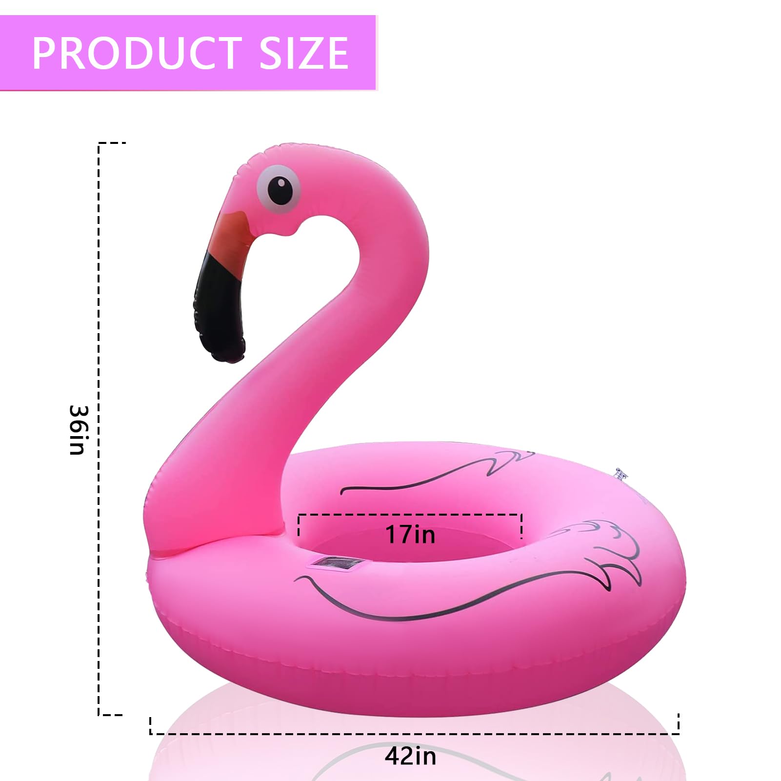Tepoal Inflatable Flamingo Pool Floats with Lights,Solar Powered Flamingo Swimming Pool Tubes,42 Inches Summer Lake Beach Floaties Swimming Pool Rings for Adults Water Entertainment