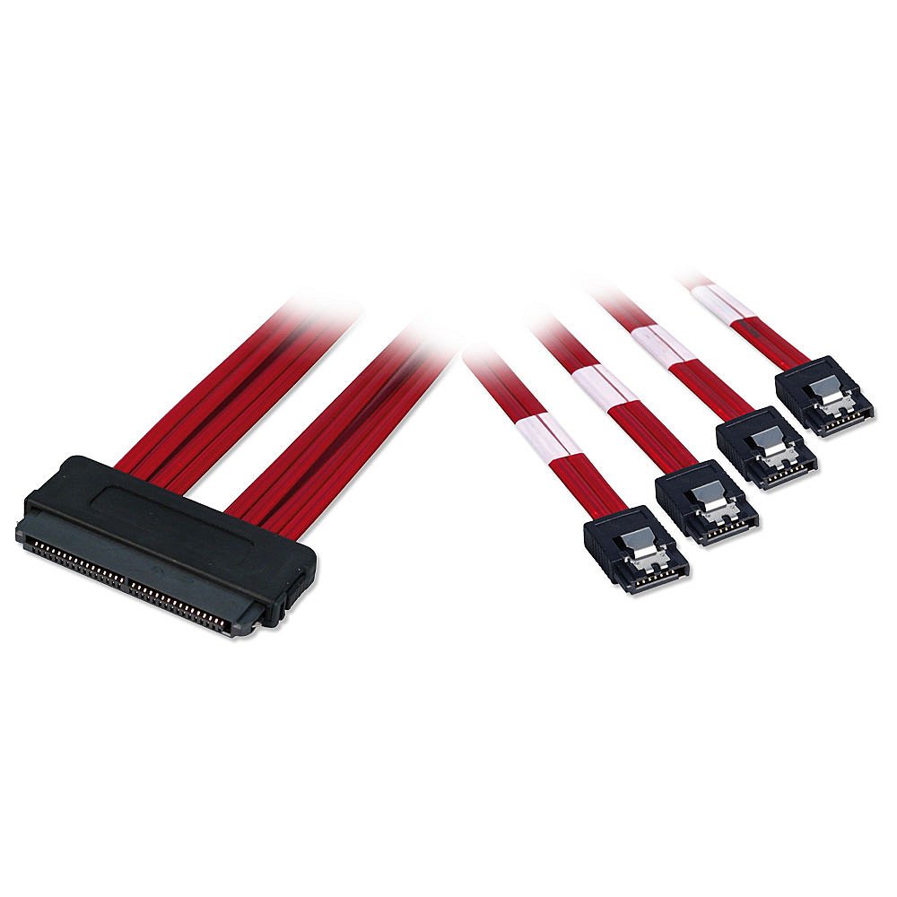 LINDY Internal SAS to 4 x SATA II Multilane Cable 1m