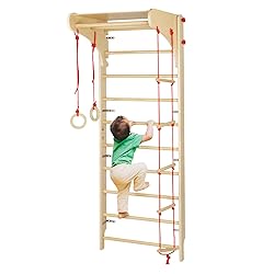 OOOK Swedish Ladder, 4 in 1 Wooden IndoorJungle Gym
