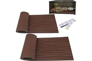 Damooo 2 Pack 40 Galoon Reptile Carpet Reptile Mat & Reversible Substrate, Terrarium Liner Bedding for Lizard,Chameleon,Gecko,Snake,Ceratophrys (35.25 X 17.25IN, Printing Brown)