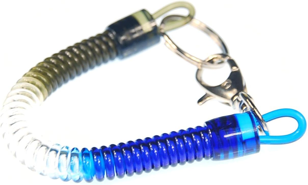 Miniblings Spiral Key Ring Chain Keychain Rubber Chain Wallet Brown White Blue, Multicolored, 150mm
