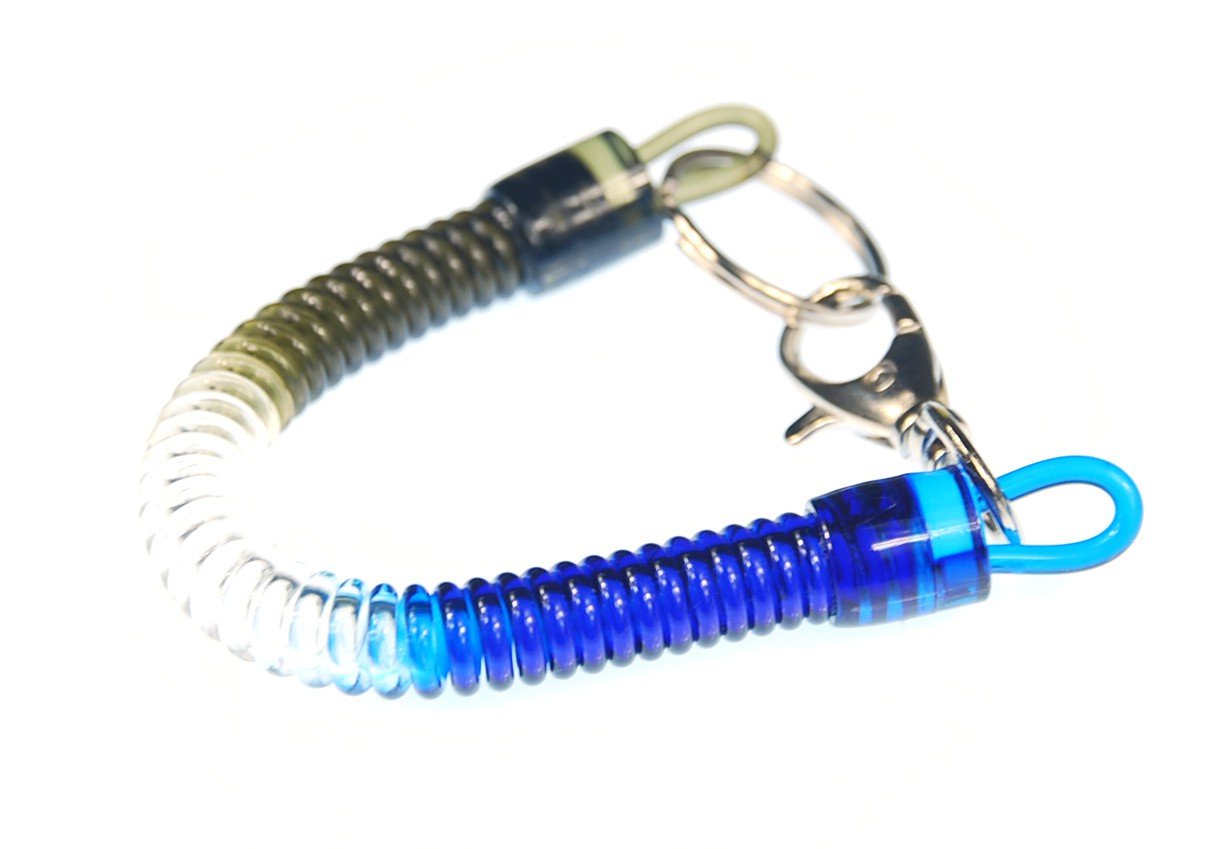 Miniblings Spiral Key Ring Chain Keychain Rubber Chain Wallet Brown White Blue