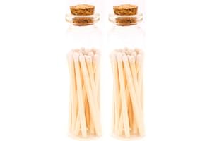 River Birch White Tip Decorative Matches | 40+ Small Premium Wooden Safety Matches | 2 Jars of 20+ Matches Each with Striker on Bottom | Home Decor