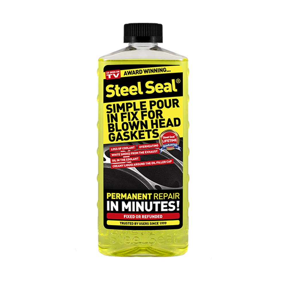 Steel Seal SSAMZ Head Gasket Repair β Pour In Engine Head Gasket Sealer for Water Cooling Systems β Works with All Blue Antifreeze Types β Cars, Vans, 4x4s, Trucks & Motorbikes
