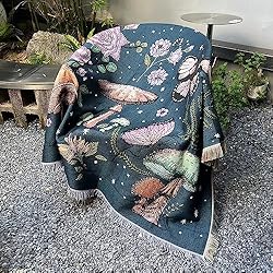 Hopstar Mushroom Butterfly Throw Blanket Moon