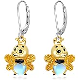 Lypic Bee/Panda/Dog/Cat/Duck/Chicken/Penguin Earrings for Women 925 Sterling Silver Cute Animals Dangle Earrings Animal Jewelry Gifts for Women