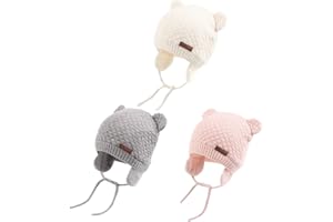 XIAOHAWANG Baby Hat Cute Bear Toddler Earflap Beanie Warm for Fall Winter