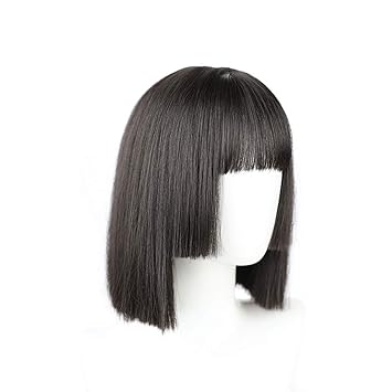 Amazon Com Mihaojianbing Princess Cut Black Straight Hair Short