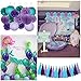 Mermaid Party Decorations Supplies Paper Pom Poms Lanterns Purple Balloons for Birthday Party,Festival,Baby Shower,Bridal Shower