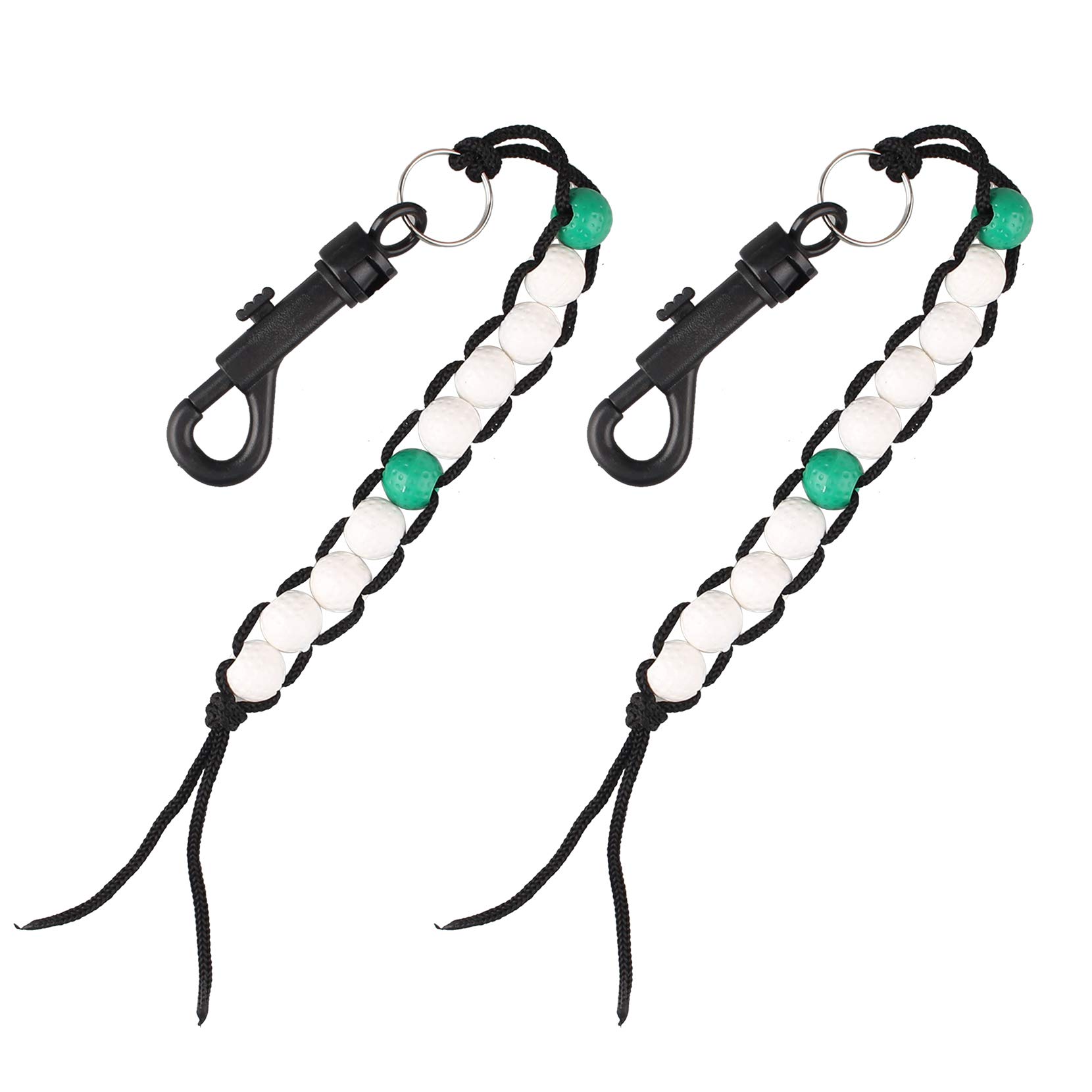 Futheda 2Pcs Golf Score Counter Stroke Bead Keeper Score Beads Bracelets with Clip